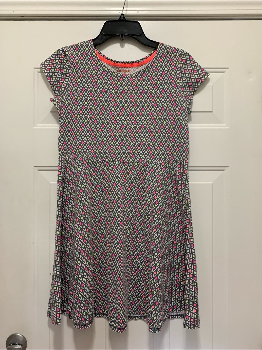 4/$10 Cat & Jack Girls Pink and Gray Geometric Knit Dress Size 14/16